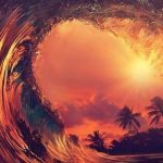 Golden Surfing Wave Sunset