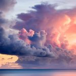 lovely pink clouds at sunset! #sunset #sky #clouds #pink #sea #background
