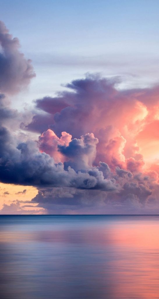 lovely pink clouds at sunset! #sunset #sky #clouds #pink #sea #background