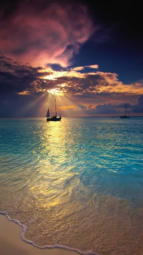 beach, gorgeous, amazingview, sunset, Dreamy, Summer smartphonewallpaper, calm, sea, boat Iphone, Samsung, HDwallpaper