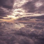Aerial photography of clouds from airplane
