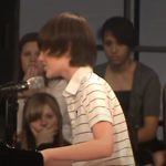 A 6th Grader Boy sings Lady Gaga’s song
