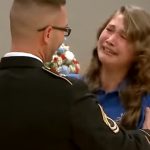 8th-grade student was introducing a soldier