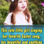 Cute little girl singing her favorite song