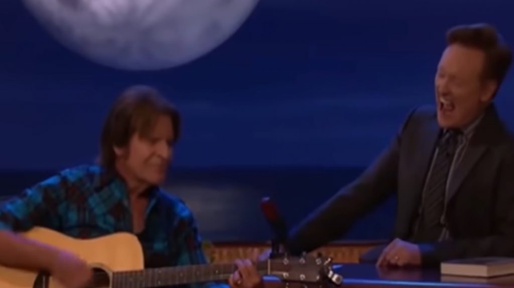 Have you Ever Seen the Rain: Brilliant cover by John Fogerty, best cover by John Fogerty, John Fogerty's best love song, when Conan O’Brien invited John Fogerty, the Conan O’Brien show best invite, John Fogerty last song, the best guitarist in NYC, the best guitarist in USA, amazing performance by John Fogerty,