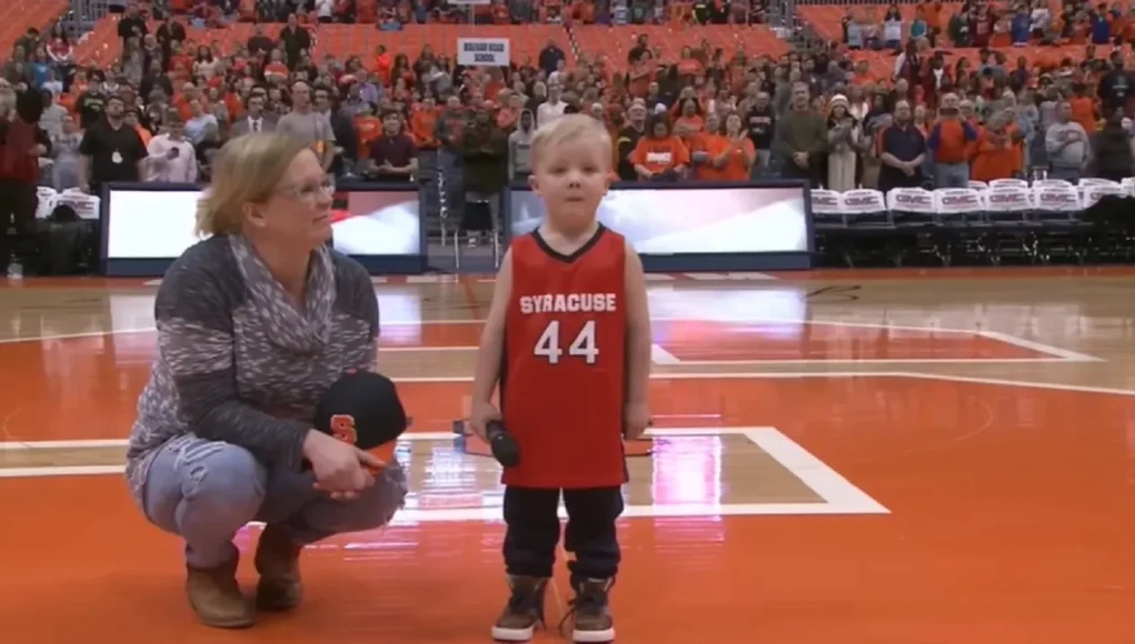 Three-year-old national anthem singer, Drake Grillo Syracuse performance, Syracuse University Carrier Dome event, Toddler sings National Anthem, Inspiring young performers, Memorable National Anthem performances, Carrier Dome history 2018, Young talent in music, Drake Grillo National Anthem, Syracuse University notable events