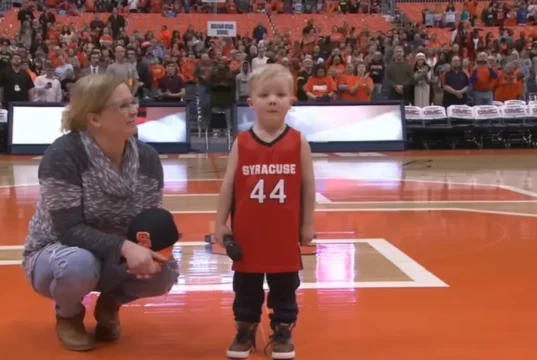 Three-year-old national anthem singer, Drake Grillo Syracuse performance, Syracuse University Carrier Dome event, Toddler sings National Anthem, Inspiring young performers, Memorable National Anthem performances, Carrier Dome history 2018, Young talent in music, Drake Grillo National Anthem, Syracuse University notable events