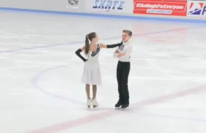 Ice Dancing Nationals 2024, Nicholas and Sophia Kartashov, Cruella De Vil ice dance, Cranford dance center skaters, Whitney Avalon Disney Parody, Young ice dancing prodigies, Storytelling on ice, Viral ice skating performances, Twins ice dancing routine, Future of ice dancing