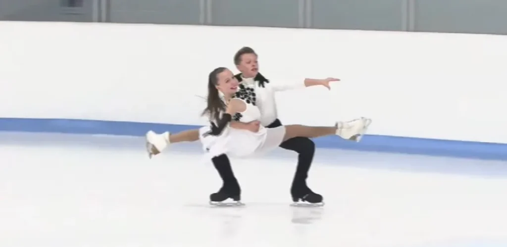 Ice Dancing Nationals 2024, Nicholas and Sophia Kartashov, Cruella De Vil ice dance, Cranford dance center skaters, Whitney Avalon Disney Parody, Young ice dancing prodigies, Storytelling on ice, Viral ice skating performances, Twins ice dancing routine, Future of ice dancing