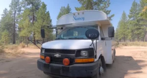 tiny house movement, minimalist living, skoolie, school bus conversion, mobile living, DIY skoolie, Nick's tiny house, Nancy the bus, tiny home on wheels, custom tiny home, nancy