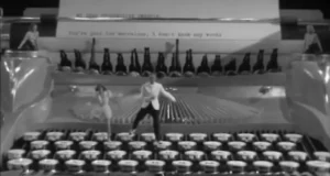 Ruby Keeler tap dance, Lee Dixon typewriter dance, 1937 Hollywood dance scene, iconic tap routines, Ready Willing and Able dance, classic film tap dance, giant typewriter dance, Bobby Connolly choreography, Golden Age of Hollywood dance, Ruby Keeler Lee Dixon