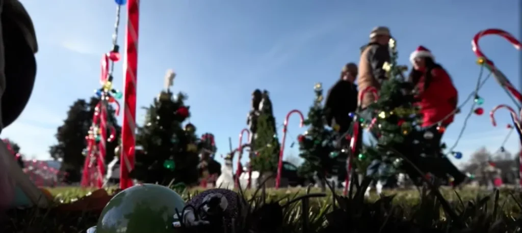 children’s cemetery, Christmas decorations, Baby Land Bountiful Utah, spreading holiday cheer to families, Valarie Hooper Baby Land decorations, acts of kindness during holidays